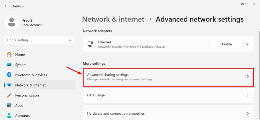 Enable Sharing Through Advanced Sharing Settings 2